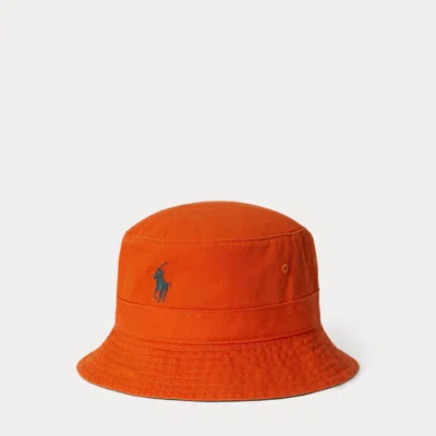 Polo Ralph Lauren Cotton Chino Bucket Hat In Coastal Orange