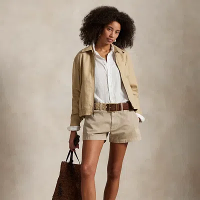 Ralph Lauren Cotton Chino Short In Khaki