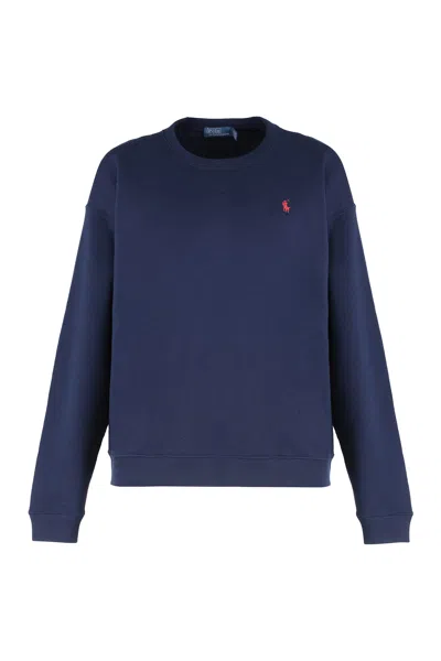 Ralph Lauren Cotton Crew-neck Sweatshirt In Blue