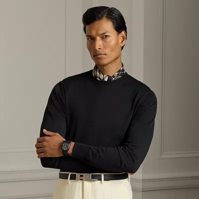 Ralph Lauren Cotton Crewneck Sweater In Black