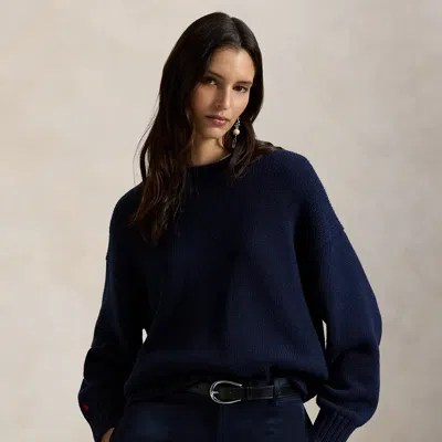 Ralph Lauren Cotton Crewneck Sweater In Black