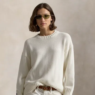 Ralph Lauren Cotton Crewneck Sweater In White