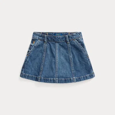 Ralph Lauren Kids' Cotton Denim Skirt In Blue