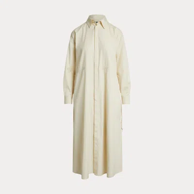 Ralph Lauren Cotton Drawcord Shirtdress In Neutral
