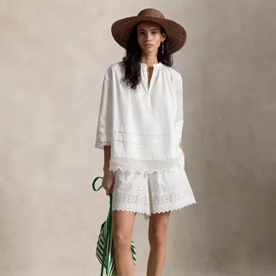 Polo Ralph Lauren Cotton Eyelet Short In White