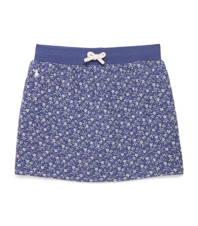 Ralph Lauren Kids' Cotton Floral Mini Skirt (6-14 Years) In Blue