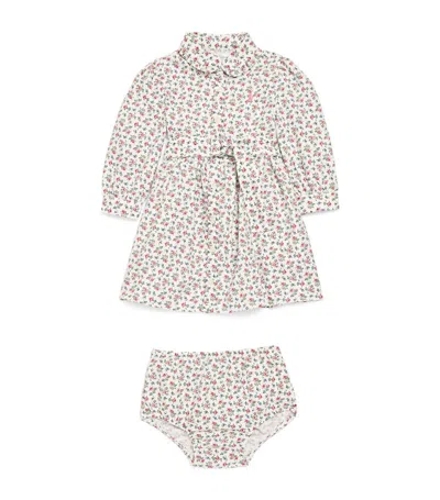 Ralph Lauren Polo  Kids Cotton Floral Shirt Dress (7-16 Years) In White