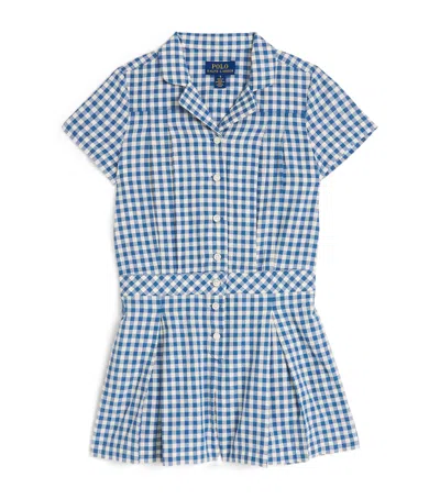 Ralph Lauren Kids' Cotton Gingham Playsuit In Blue