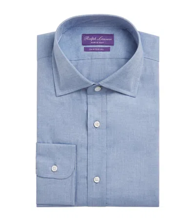 Ralph Lauren Cotton Herringbone Aston Dress Shirt In Blue