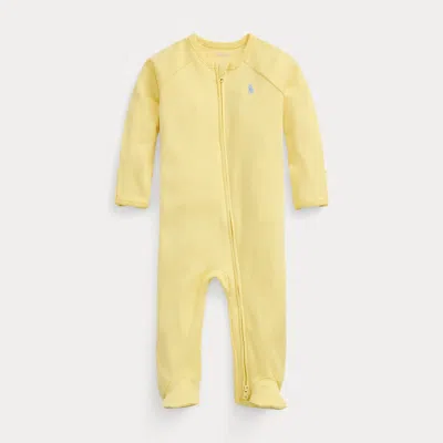 Polo Ralph Lauren Babies' Cotton Interlock Footed Coverall In Banana Peel