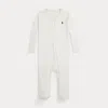 Ralph Lauren Cotton Interlock Footed Coverall In White