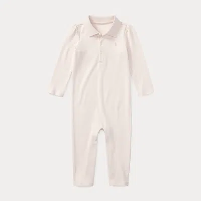 Polo Ralph Lauren Babies' Cotton Interlock Polo Coverall In Delicate Pink