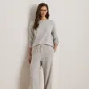 Ralph Lauren Cotton Jacquard Crewneck Pajama Set In Gray