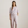Ralph Lauren Cotton Jacquard Crewneck Pajama Set In Purple