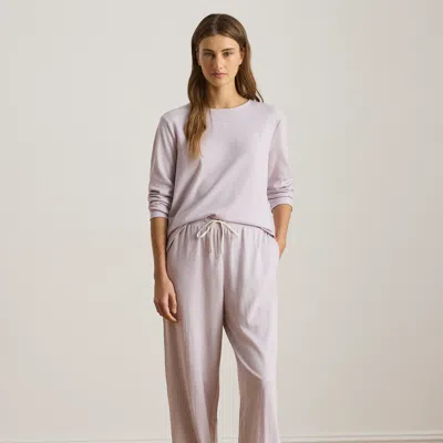 Ralph Lauren Cotton Jacquard Crewneck Pajama Set In Purple
