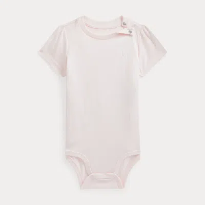 Ralph Lauren Babies' Cotton Jersey Bodysuit In Delicate Pink