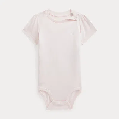 Ralph Lauren Kids' Cotton Jersey Bodysuit In Pink