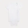 Polo Ralph Lauren Cotton Jersey Bodysuit In White/delicate Pink