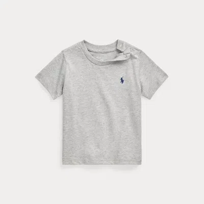 Ralph Lauren Kids' Cotton Jersey Crewneck T-shirt In Grey