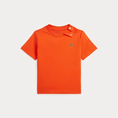Ralph Lauren Kids' Cotton Jersey Crewneck T-shirt In Orange