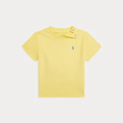 Polo Ralph Lauren Kids' Logo-embroidered Cotton T-shirt In Lime