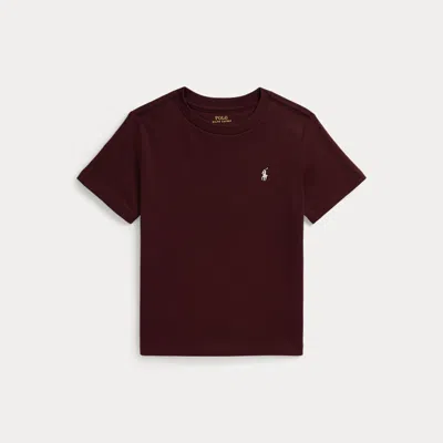 Ralph Lauren Kids' Cotton Jersey Crewneck Tee In Rich Ruby In Brown
