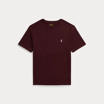 Ralph Lauren Kids' Cotton Jersey Crewneck Tee In Rich Ruby In Brown
