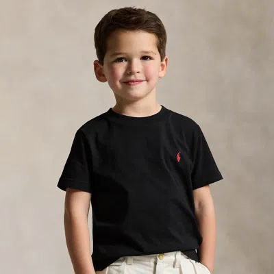 Ralph Lauren Logo Embroidery T-shirt Kids In Black