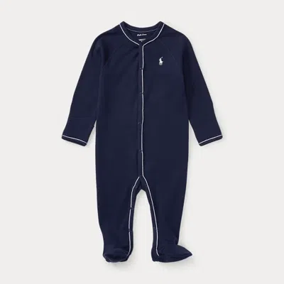 POLO RALPH LAUREN RALPH LAUREN COTTON JERSEY FOOTED COVERALL