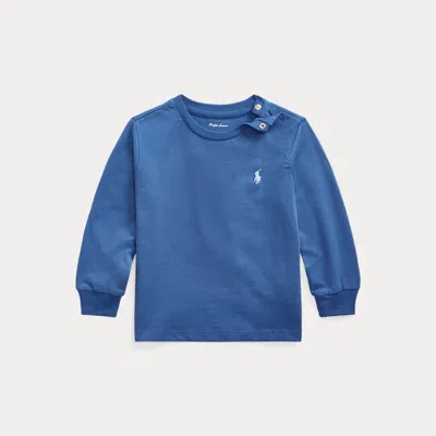Ralph Lauren Kids' Cotton Jersey Long-sleeve T-shirt In Blue