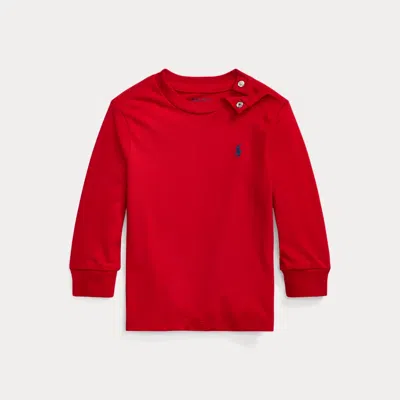 Ralph Lauren Kids' Cotton Jersey Long-sleeve T-shirt In Red