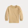 Ralph Lauren Babies'  Cotton Jersey Long-sleeve Tee In Brown