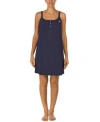 Ralph Lauren Cotton Knit Double Strap Nightgown Xs 3x In Blue