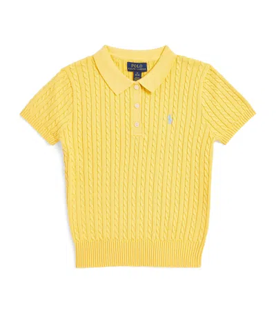 Ralph Lauren Kids' Cotton Knitted Jumper In Yellow