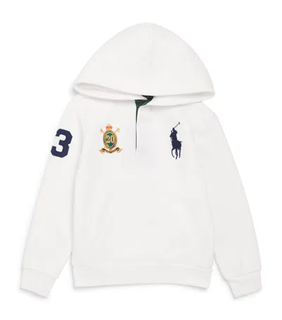 Ralph Lauren Kids' Cotton Logo Crest Hoodie In White