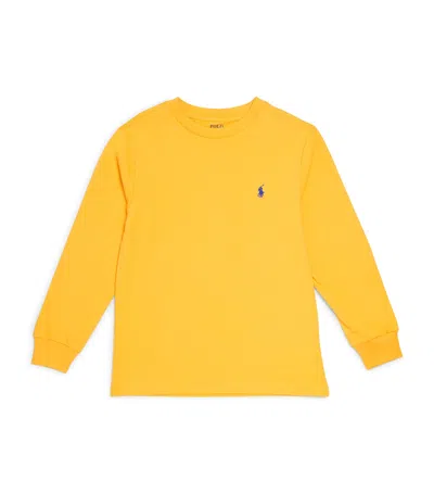 Ralph Lauren Kids' Cotton Logo Embroidered T-shirt In Yellow