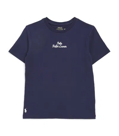 Ralph Lauren Kids' Cotton Logo T-shirt In Navy