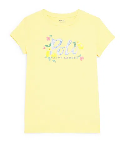 Ralph Lauren Kids' Cotton Logo T-shirt In Yellow