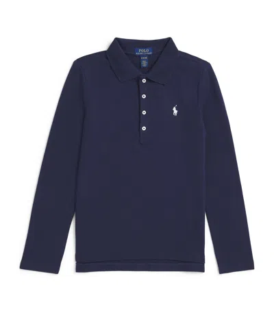 Ralph Lauren Kids' Cotton Long-sleeve Polo Shirt In Blue