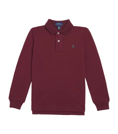 Ralph Lauren Kids' Cotton Long-sleeve Polo Shirt In Brown