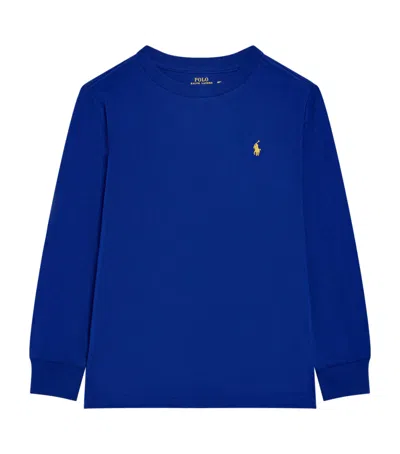 Ralph Lauren Kids' Cotton Long-sleeve T-shirt In Blue