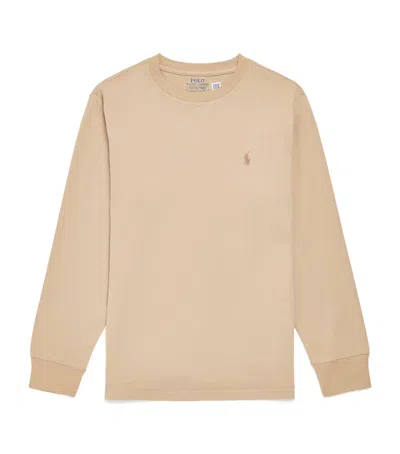 Ralph Lauren Kids' Cotton Long-sleeve T-shirt In Brown