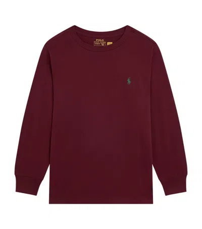 Ralph Lauren Kids' Cotton Long-sleeve T-shirt In Burgundy