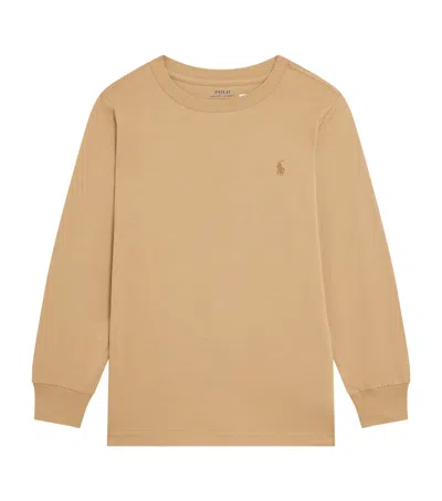 Ralph Lauren Kids' Cotton Long-sleeve T-shirt In Brown