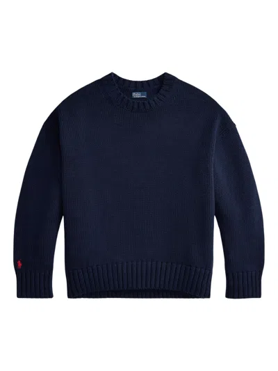 Ralph Lauren Cotton Luxe Sweater For Women In Navy