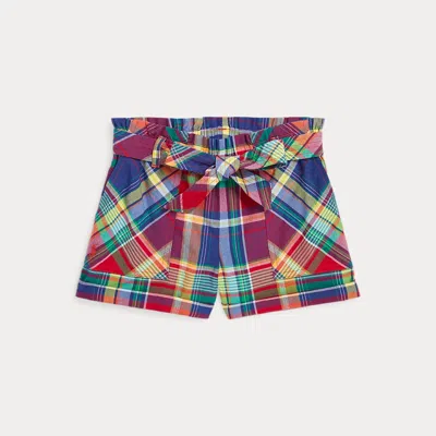 Ralph Lauren Kids' Cotton Madras Pull-on Short In Multi