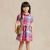 Ralph Lauren Kids' Cotton Madras Shirtdress In Red