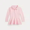 Ralph Lauren Cotton Mesh Peplum Polo Shirt In Pink