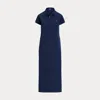 Ralph Lauren Cotton Mesh Polo Dress In Newport Navy