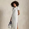 Ralph Lauren Cotton Mesh Polo Dress In White